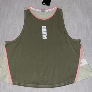 NWT— PUMA— TANK TOP— OLIVE GREEN— SIZE L— MATCHING SHORTS